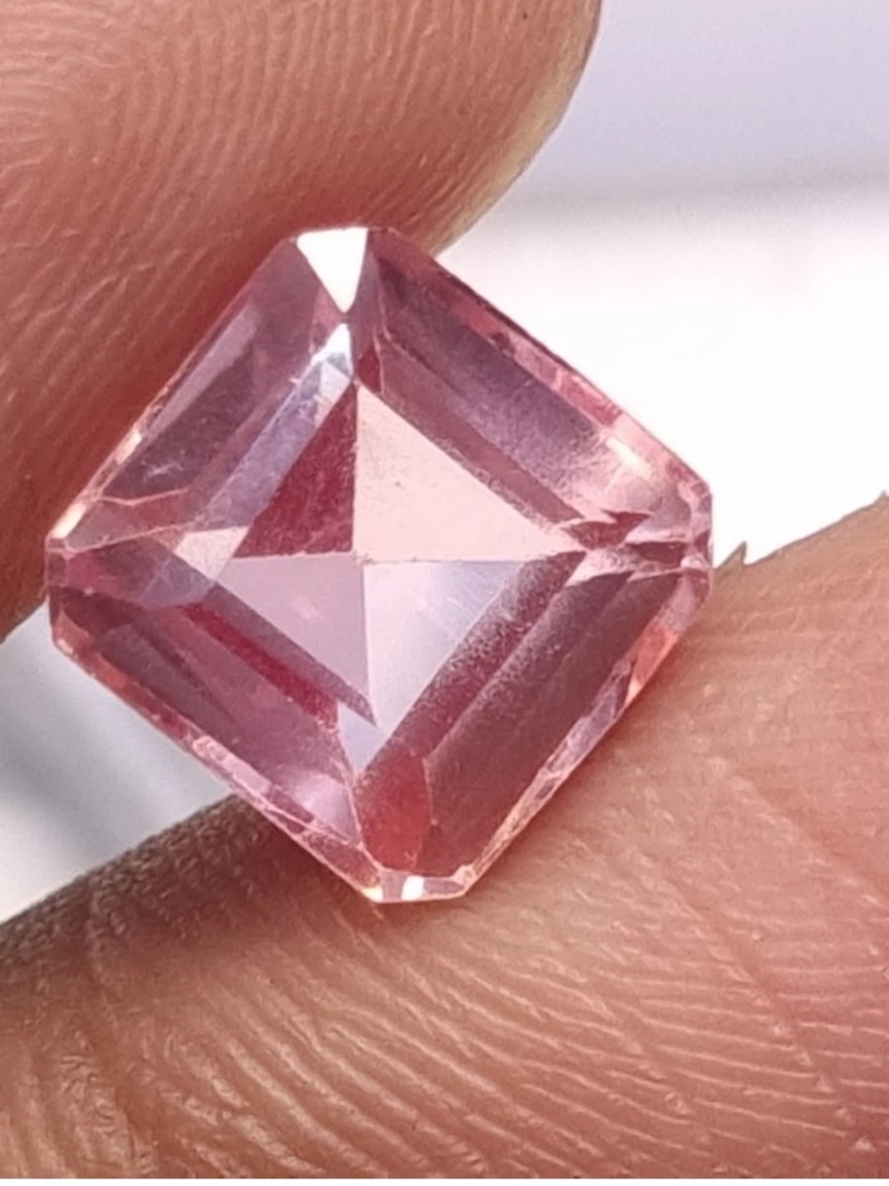 Natural EGL Certified 3.95 Ct padparadscha Sapphire Asscher Cut Loose Gem